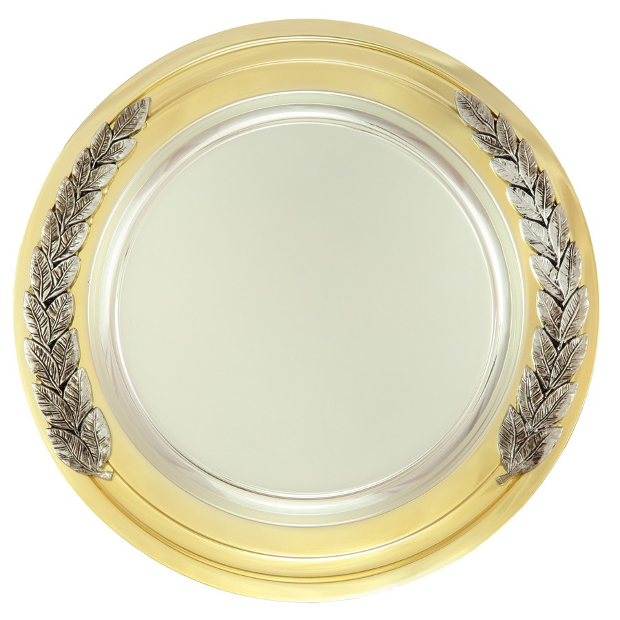 Plate with 2 laurel decoration